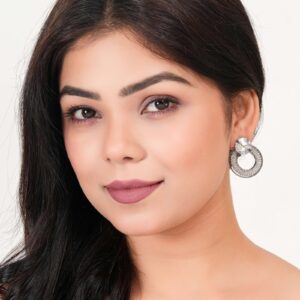 Women's Indo Western Round Shaped Party Wear Ethnic Stud Earrings for Women